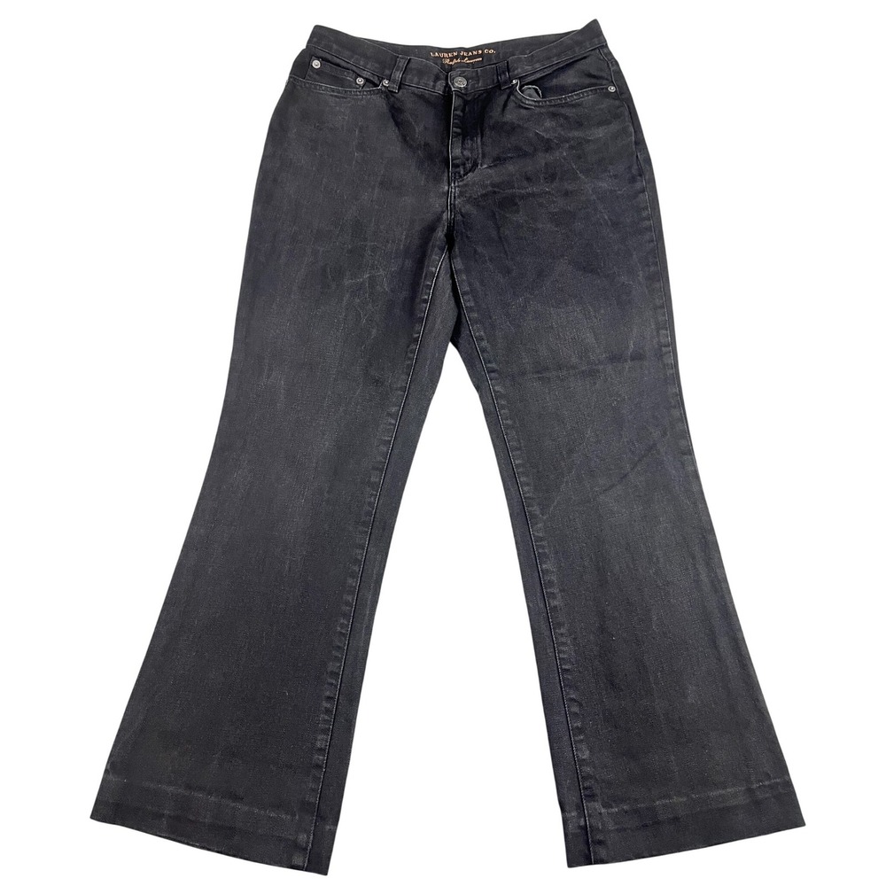 Lauren Ralph Lauren Jeans Womens Black Flared Pants Size 8 Boot Cut 31x27